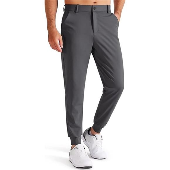 Men's 4-Way Stretch Golf Joggers with Pockets, Slim Fit Work Pants Athletic - Picture 8 of 8